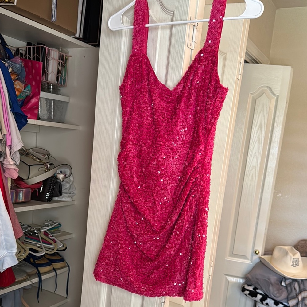 Princess Polly Pink Sequin Bodycon Mini Dress